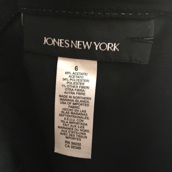 Jones New York A Line Pinstripe Skirt Black Sz 6 - Picture 7 of 8